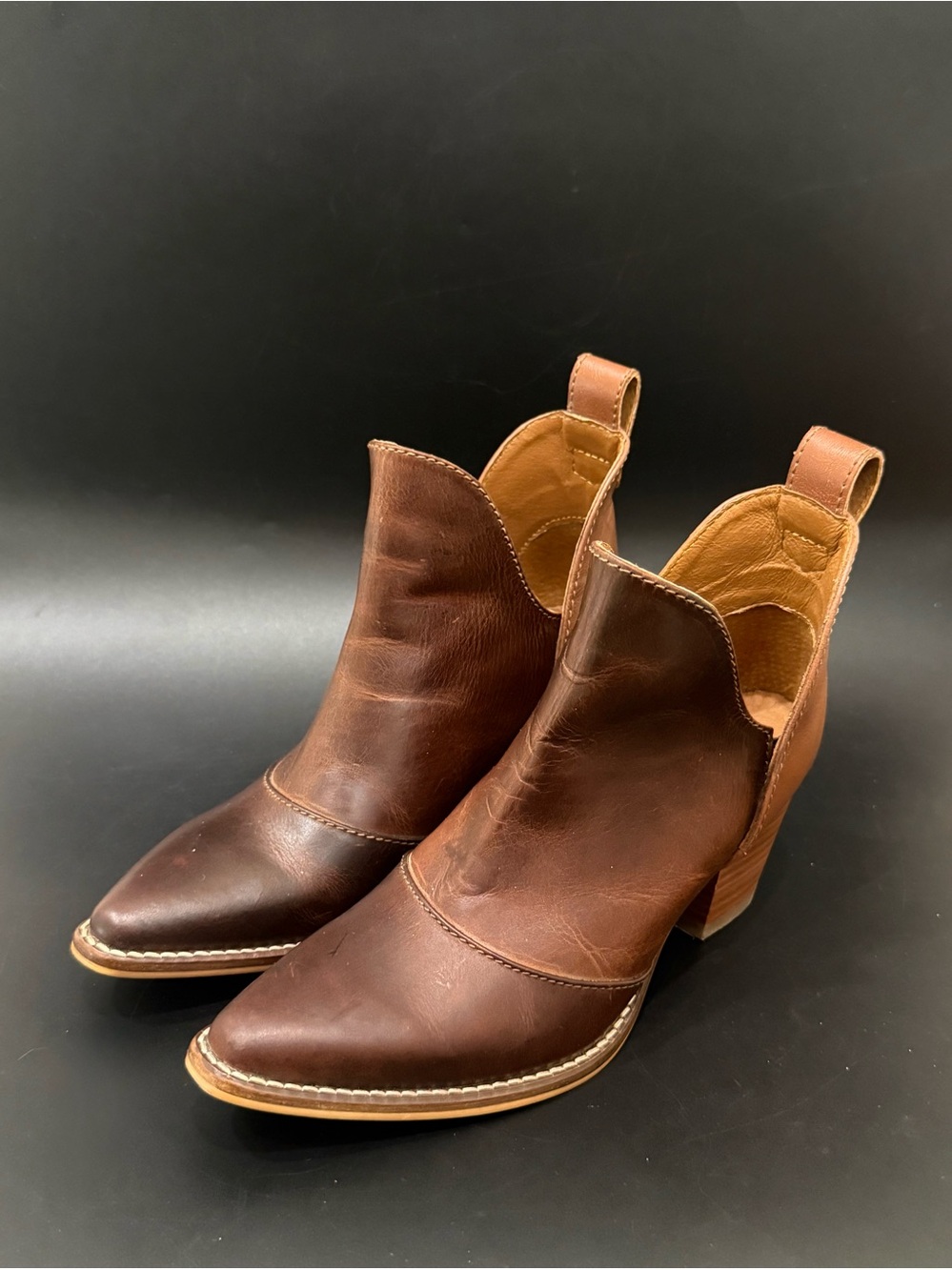 NOCONA® ME1921 Micki Brunette Brown Snip Toe Women’s Booties Size 6.5B